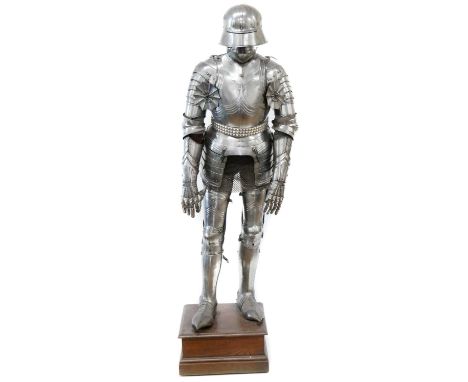 German style suit of armour. Suit of armour in German 16th century style, with open helmet, the breast and back plate with go