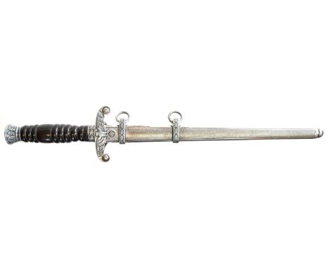 German Third Reich Army Dagger German Third Reich Army Dagger, the double edged blade stamped F.W. Holler Solingen, the grip 