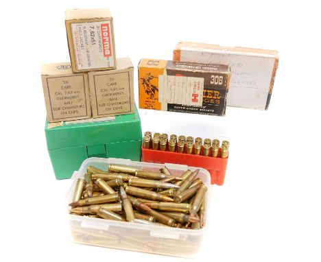 7.62 / 308 Rifle ammunition LICENCE REQUIRED 7.62 / 308 Rifle ammunition, 267 rounds, various headstamps, two complete boxes 