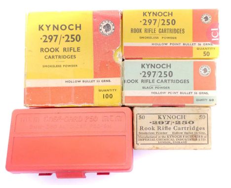 297/250 Rook Rifle ammunition LICENCE REQUIRED 297/250 Rook Rifle ammunition, 248 rounds, with four original boxes.UK FIREARM