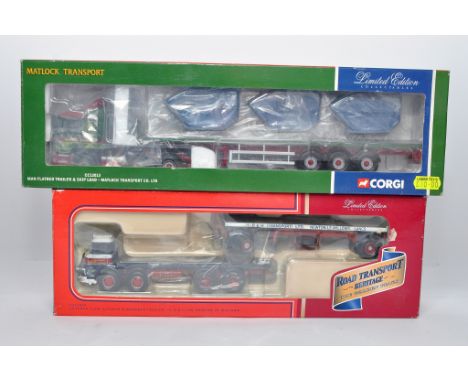 Corgi 1/50 diecast model truck issue comprising No. CC11609 Leyland Drawbar Trailer in the livery of H,B&amp;H. Plus No. CC12