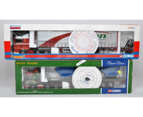 Corgi 1/50 diecast model truck issues comprising No. CC13421 MAN TGA Curtainside in the livery of Sloan. PLUS No. CC12013 MAN