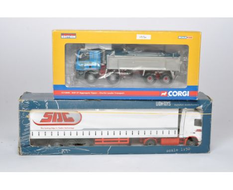 Corgi 1/50 diecast model truck issues comprising No. CC13605 DAF CF Tipper in the livery of Charlie Lauder PLUS Lion Toys iss