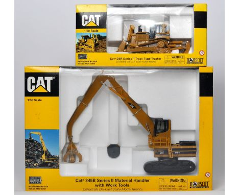 Norscot 1/50 diecast model construction issues comprising CAT D8R Track Type Tractor plus CAT 345B Material Handler. Look to 
