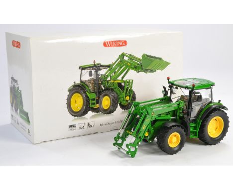 Wiking (2015) 1/32 Farm Model Issue comprising No. 077344 John Deere 6125R Tractor with front loader. Excellent and without f