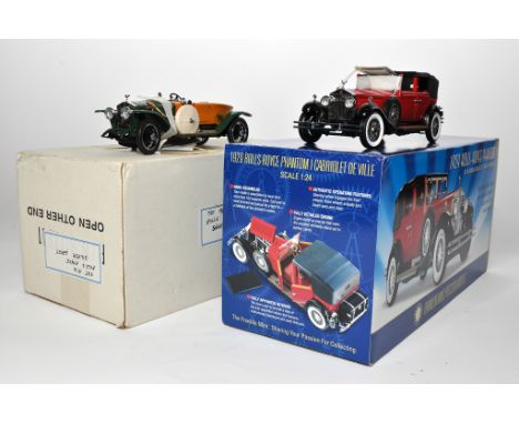 Franklin Mint 1/24 High Detail Classic Cars comprising 1914 Rolls Royce Silver Ghost plus 1929 Rolls Royce Phantom I. Wheel a