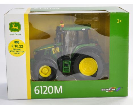 Britains (2022) Code 3 1/32 Farm Model Issue comprising John Deere 6120M Tractor. Special Edition for Spalding Model Tractor 
