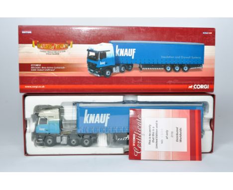 Corgi 1/50 diecast model truck issue comprising No. CC13812 Mercedes Benz Actros Curtainside in the livery of Knauf. Looks ge