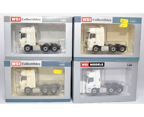 WSI 1/50 diecast model truck issues comprising 4 x DAF Blank Canvas tractor units. Appear to be complete with no obvious sign
