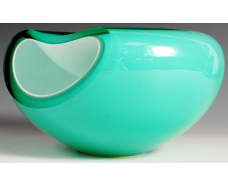 Eva Solo Designed By Tools - Smiley glass bowl - A contemporary Danish Scandinavian cased glass bowl having a dished top and 