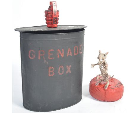 An unusual 20th century retro vintage fairground / circus attraction ride model of a military post apocalyptic themed grenade