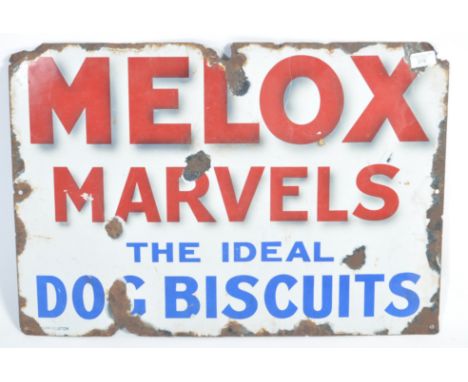 Melox Marvels - A mid to late 20th century retro vintage point of sale shop advertising porcelain enamel sign reading 'Melox 