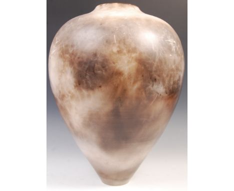 Laurence Rye - A 20th Century retro vintage studio art pottery vase of large form having a small waisted neck with large ovoi