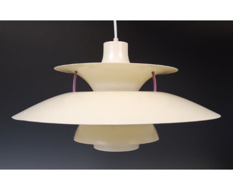 After Poul Henningsen - PH5 - A contemporary coated aluminium ceiling fixture light / lamp. The light consisting of six shade