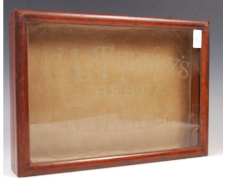 An early 20th century antique vintage advertising point of sale shop counter top cabinet with stencilled notation for 'G.L. T