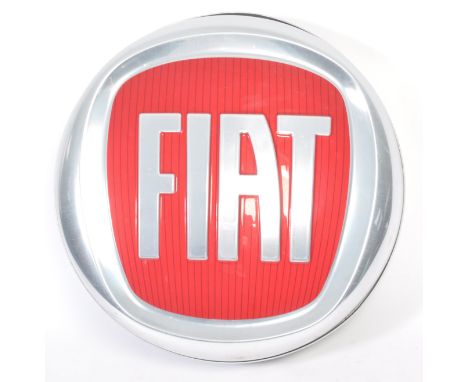 Fiat - A late 20th century 1990's contemporary retro car motoring point of sale showroom advertising light box sign of circul