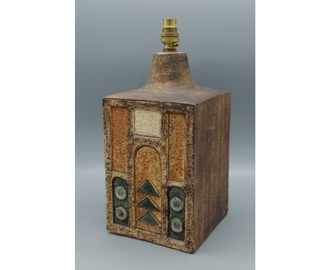 A Troika table lamp by Jane Fitzgerald with stylised decoration, 23cms tall 