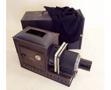 A Houghton Butcher magic lantern with Aldis-Butcher lens - cased