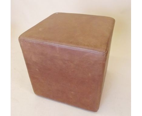 A leather pouffe