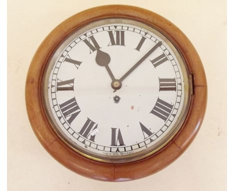 A Victorian fusee mahogany dial wall clock