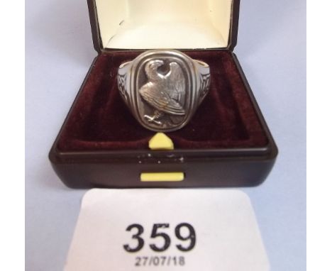 A Georg Jensen silver Eagle gentleman's ring with certificate