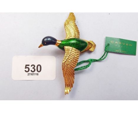 An enamel duck brooch by Carven