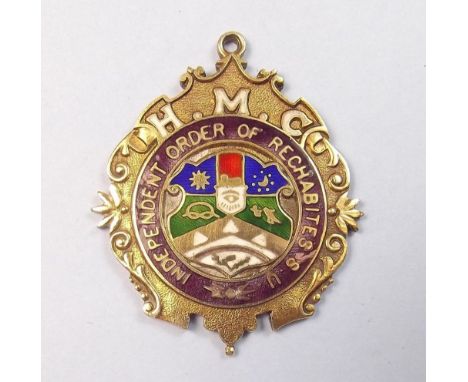 A silver gilt and enamel medal for the Independent Order of Rechabites