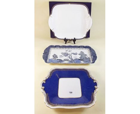 A Royal Worcester serving dish boxed, Spode cake plate and Booths sandwich plate