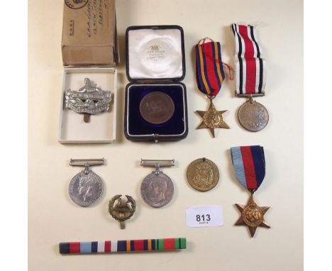 A group of WW2 medals and badges issued to A A Vernal and a Special Constable medal issued to Alfred Vernal 