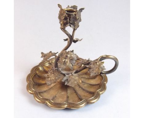 An early 19th century silver taper stick holder of vine form - London 1836 by Joseph Angell I and Joseph Angell II - 9cm