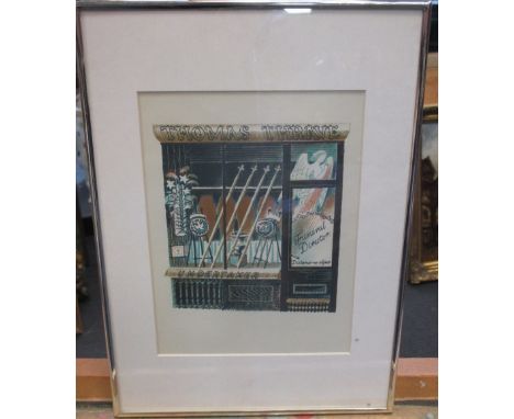 Eric Ravilious, The Undertaker, a print from the lithograph for ‘High Street’, 1938, 19 x 14cm. Provenance: Sir Frederick Gib