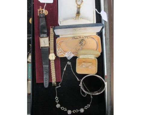 A gentleman's 9ct cased wristwatch, a lady's Michel Herbelin watch (cased), a lady's Rotary wristwatch, a Victorian silver hi