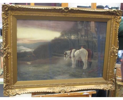After Joseph Farquharson, RA (Scottish, 1846-1935), The End of the Day, print, in a gilt frame 49 x 74cm  Condition appears f