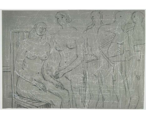 HENRY MOORE 'Group of Figures', lithograph, 1974, signed and numbered 10/65, 22.5cm x 33cm. framed and glazed.(Subject to ARR
