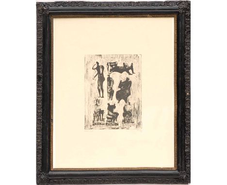 HENRY MOORE 'Seven sculptural ideas', hand signed lithograph, A.P., 1973, 70cm x 53cm, framed and glazed.(Subject to ARR - pl
