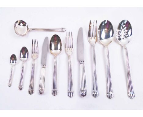 CHRISTOFLE 'ARIA' CUTLERY, ten place setting, together with serving forks and spoons and sauce ladle. (79 pieces)