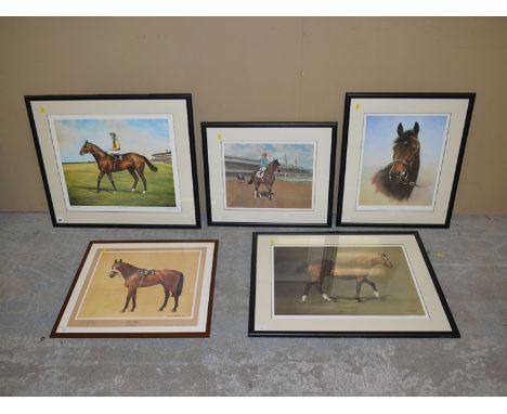 A limited edition colour print - "Northern Dancer", signed proof after S.L. Crawford; and other prints of horse racing intere