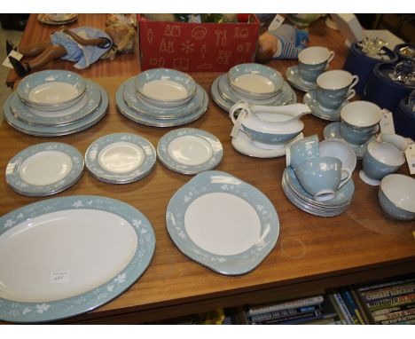 A Royal Doulton 'Reflection' pattern part dinner and tea service, for six place settings, including: serving places, gravy bo
