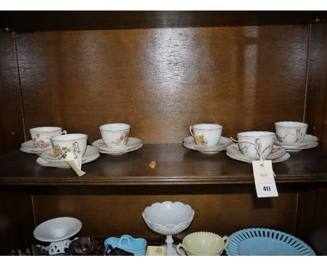 A Royal Worcester eighteen-piece coffee set, registered no. 190547, comprising: six plates, six saucers and six cups.