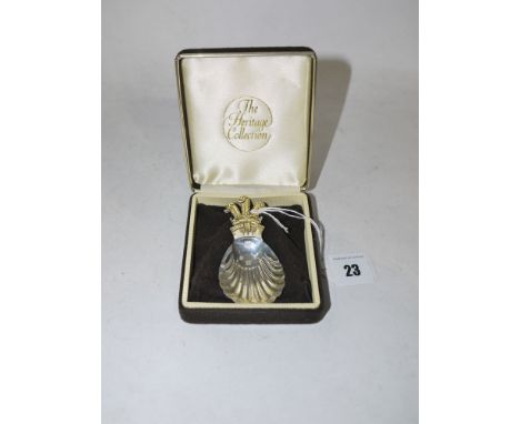 A silver commemorative caddy spoon, by Roberts & Belk, Sheffield 1981, from the Heritage collection, boxed. 