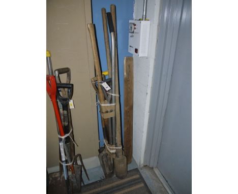 A bundle of garden tools.