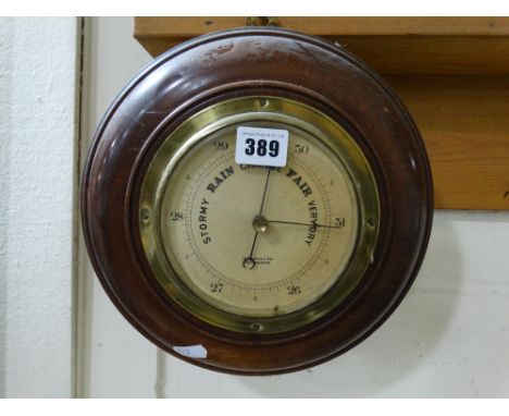 A Mahogany Framed Circular Wall Barometer