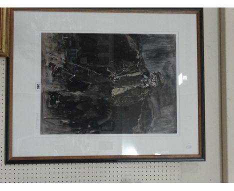 A Coloured Print Of A Farmer After An Original By Kyffin Williams, Signed And Numbered In Pencil