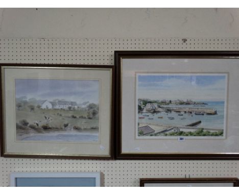A Ieuan Williams Limited Edition Print Of Cemaes Harbour Together With A Philip Snow Print