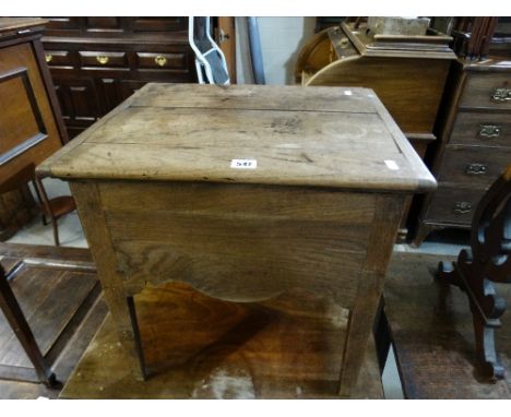 An Antique Oak Commode Stool
