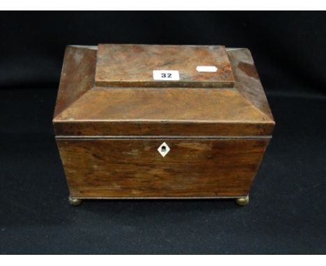 A 19th Century Mahogany Twin Compartment Tea Caddy