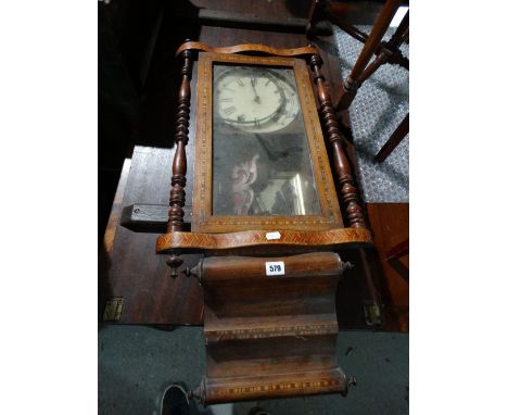 A Victorian Tunbridge Style Inlaid Wall Clock, With Eight Day Movement