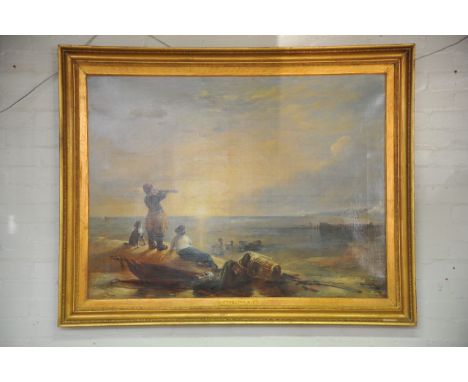 A significant early 19th Century oil painting by William Collins R.A (1788-1847) The picture entitled "Scene on the Coast of 