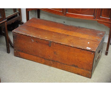 A Pine blank Trunk with leather handles