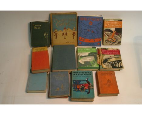 A collection of old books including an early 'From Russia with love' by Ian Fleming, 'Alice's adventures in Wonderland and th